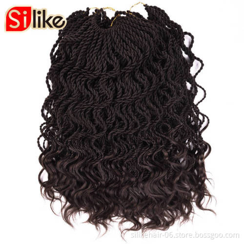 Synthetic crochet braids Hair Extensions 14Inch 35 stands Wholesale curly senegalese twist hair with wavy ends Curly Crochet